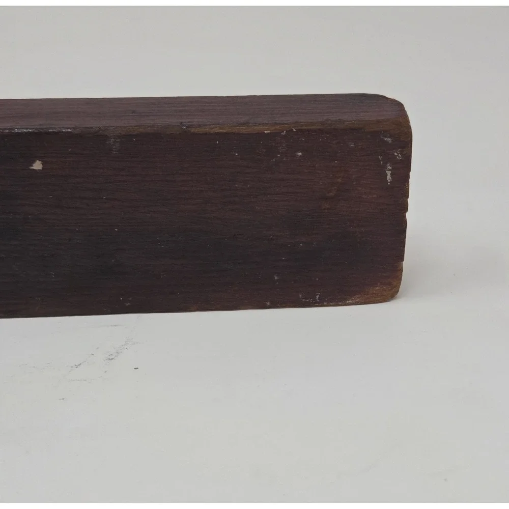 Antique Wood Spirit Level Brass Vial Plate Made in USA Plumb Carpenter Tool